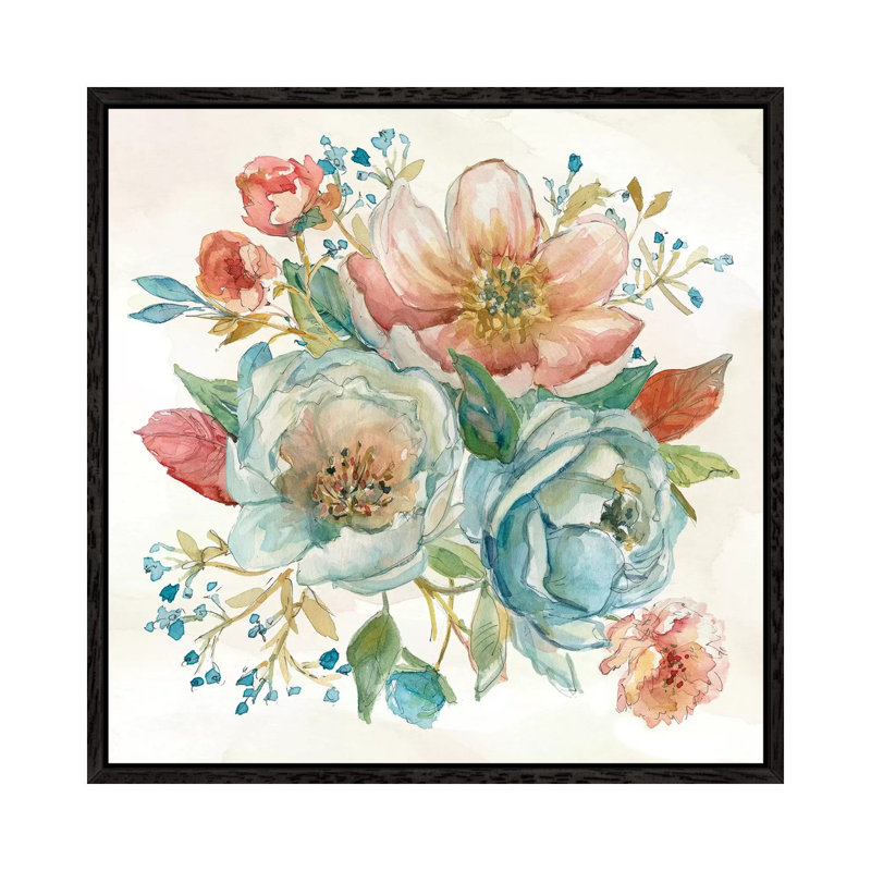 Rose Garden II by Carol Robinson - Painting on Canvas, Black Framed, 93.98 cm H x 93.98 cm W