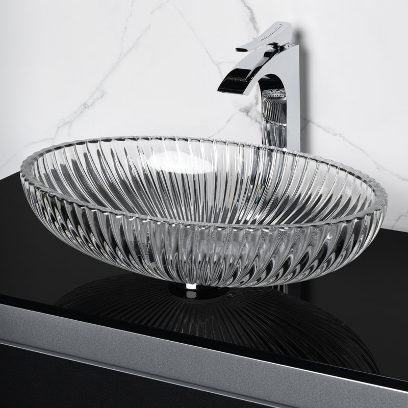 Lavabo de salle de bain vasque ovale en verre Premier