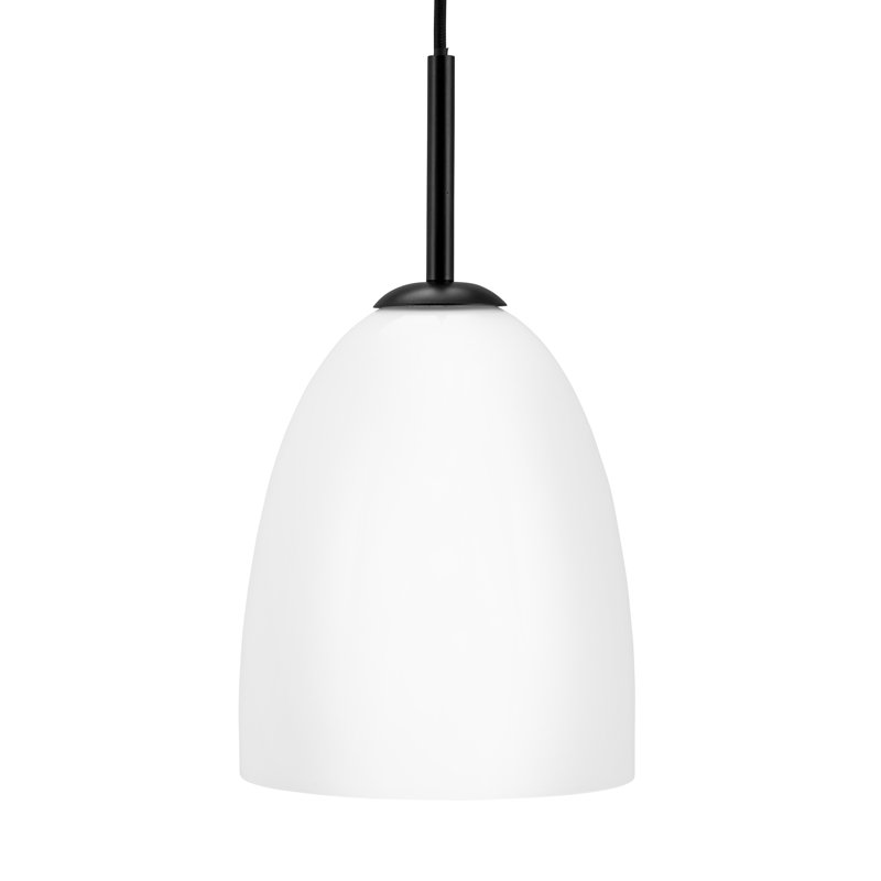 1 - Light Black/White Dome Pendant, 35cm H x 18cm W x 18cm D