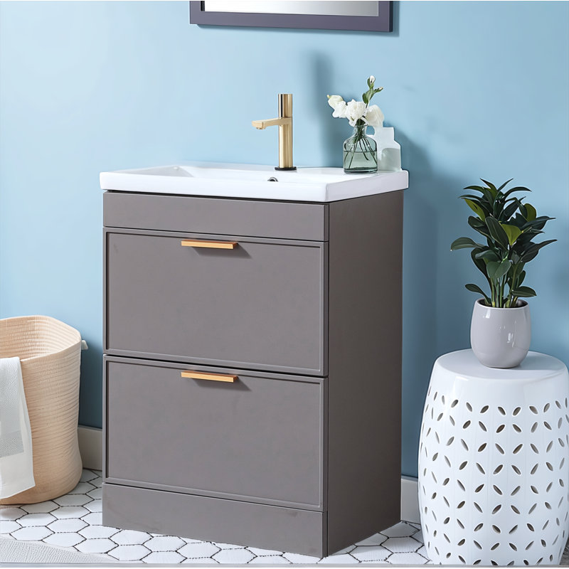 Meuble-lavabo simple 24 po avec plateau en céramique