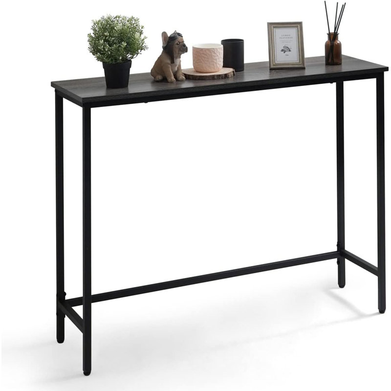 41” Classic Console Table for Entryway, Modern Sofa Table for Living Room, Industrial Sofa Console Table, Snack Entrance Table for Hallway, Accent Behind Couch Table, Plant Table, Grey Oak / Rustic Oak