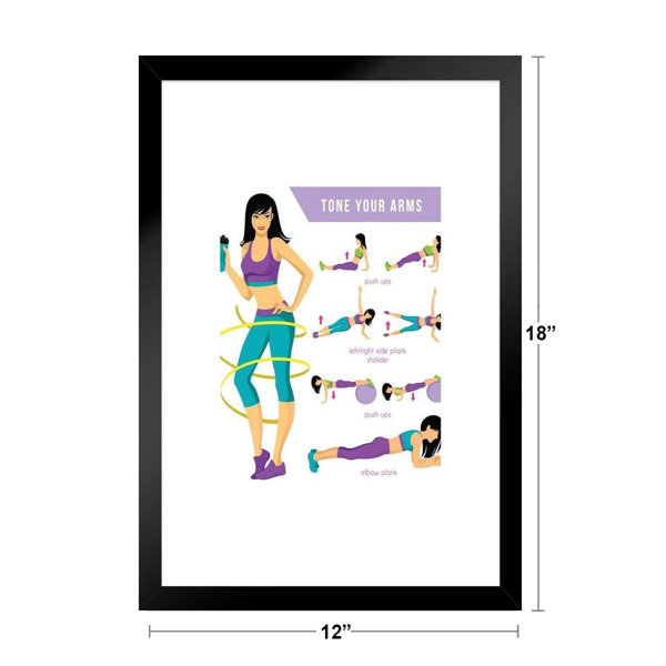 Trinx Workout Posters For Home Gym Framed On Paper Print