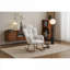 Fauteuil oscillant rembourré Teddy en tissu xpiyaer