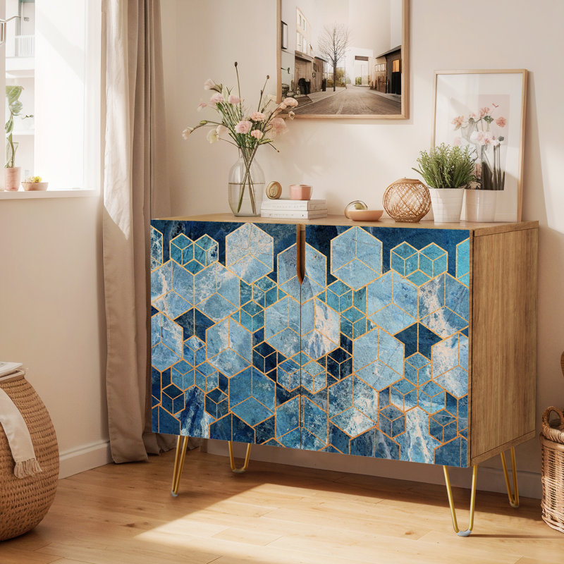 35'' Sideboard, Hexagon Blue