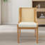 Chaise de salle à manger en rotin naturel avec structure en bois massif, chaise d'appoint avec accoudoirs rustiques (paquet simple)-521077521