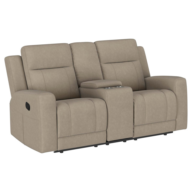 Causeuse inclinable avec console de rangement Plush, Taupe
