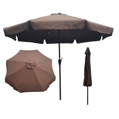 Muselare 10ft Patio Umbrella Market Round Umbrella Outdoor Garden Umbrellas With Crank And Push Button Tilt For Garden Backyard Pool Shade Outside -  Arlmont & Co., 69803684E4FA4C519EEE1039DEB4A395
