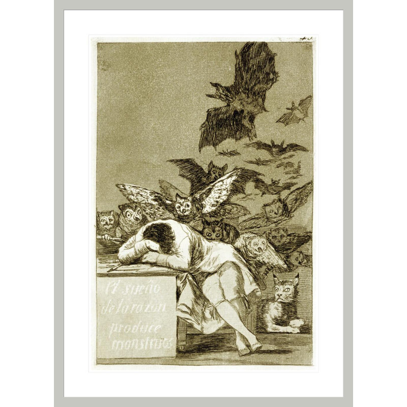 Le sommeil de la raison produit des monstres (Los Caprichos) par Francisco de Goya, 41.5" H x 30.49" W