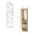 2-Door 2-Shelf Corner Bar Cabinet With Glass Rack Macadamia-1028806695