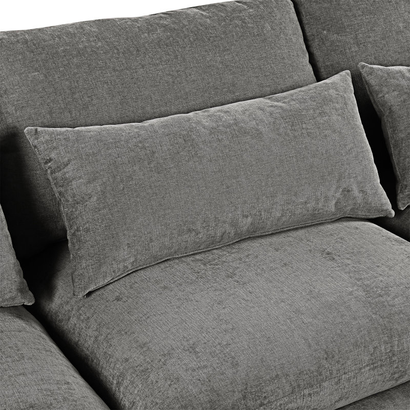 Canapé modulaire en U avec deux repose-pieds, Gris