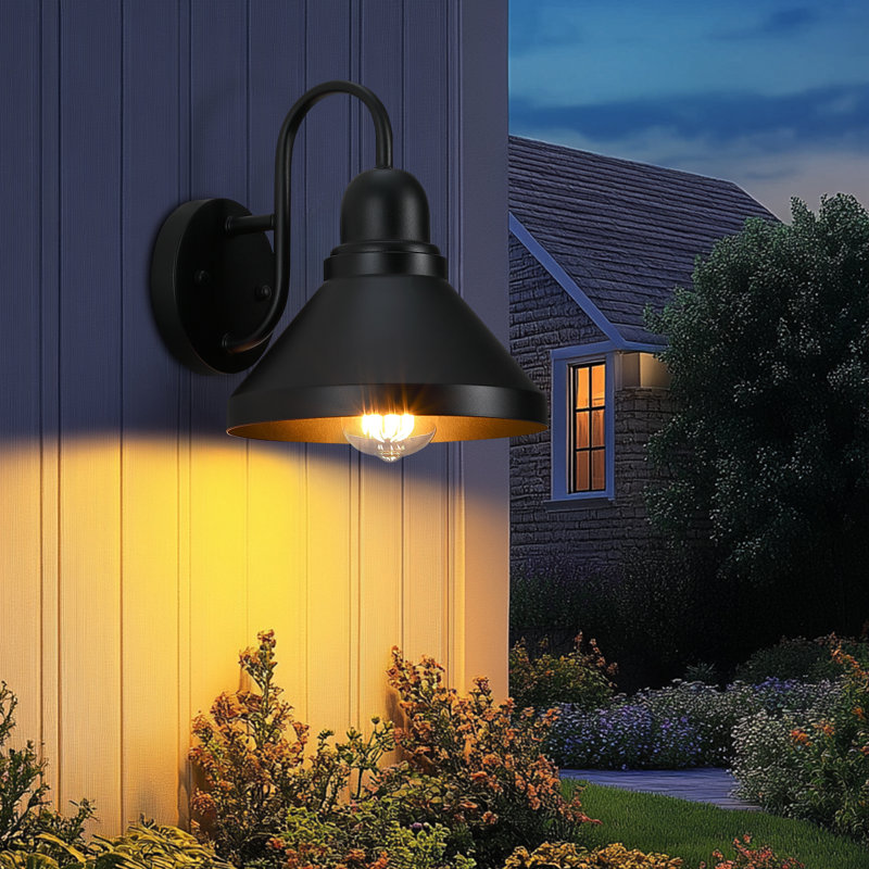 Ensemble de 2 lumières murales d'extérieur noires 8 "(ensemble de 2)