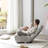 Metal Reclining Chair For Tv Watching - Gray And Linen Floor Chair, Space Saving Design
