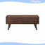 Table basse rectangulaire avec placage en noyer et rangement caché