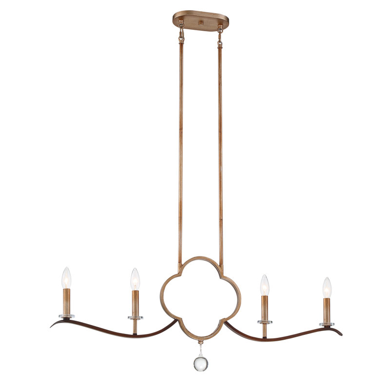 Luminaire suspendu linéaire pour îlot de cuisine 4 lumières Norma