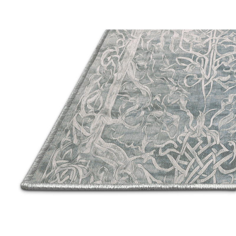 Machine Washable Green Area Rug, Runner 2' x 5'