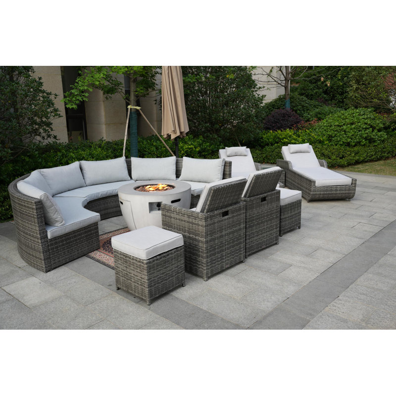 Almanza 12 - Person Patio Conversation Set with Cushions