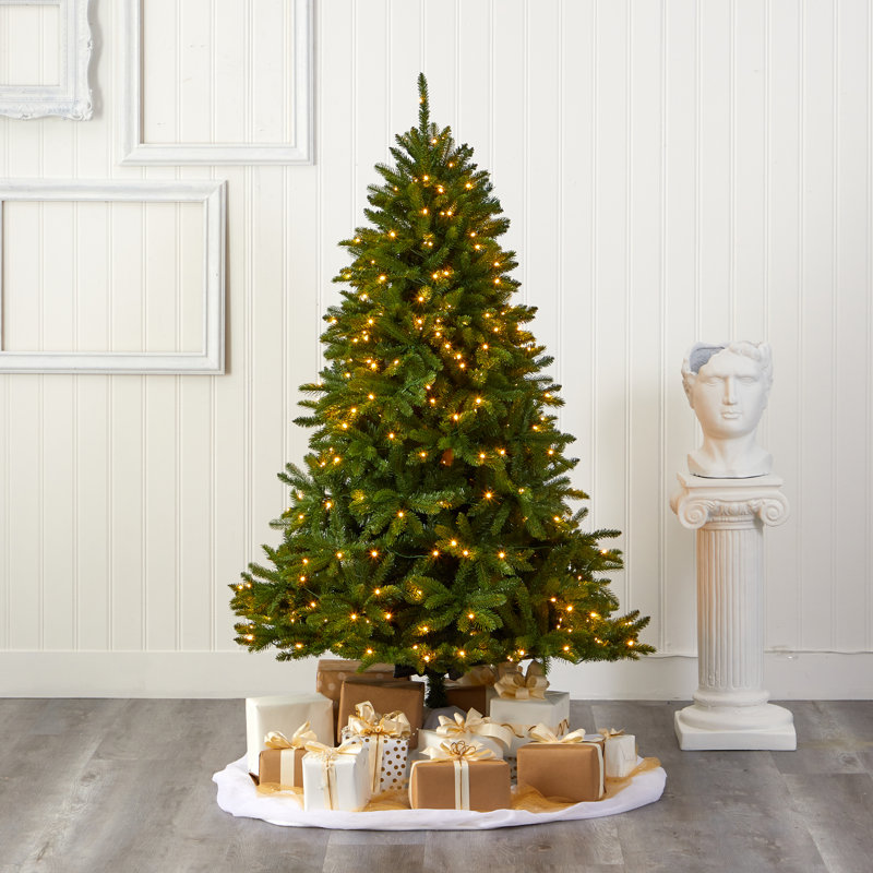 Lighted Artificial Spruce Christmas Tree, 6' H