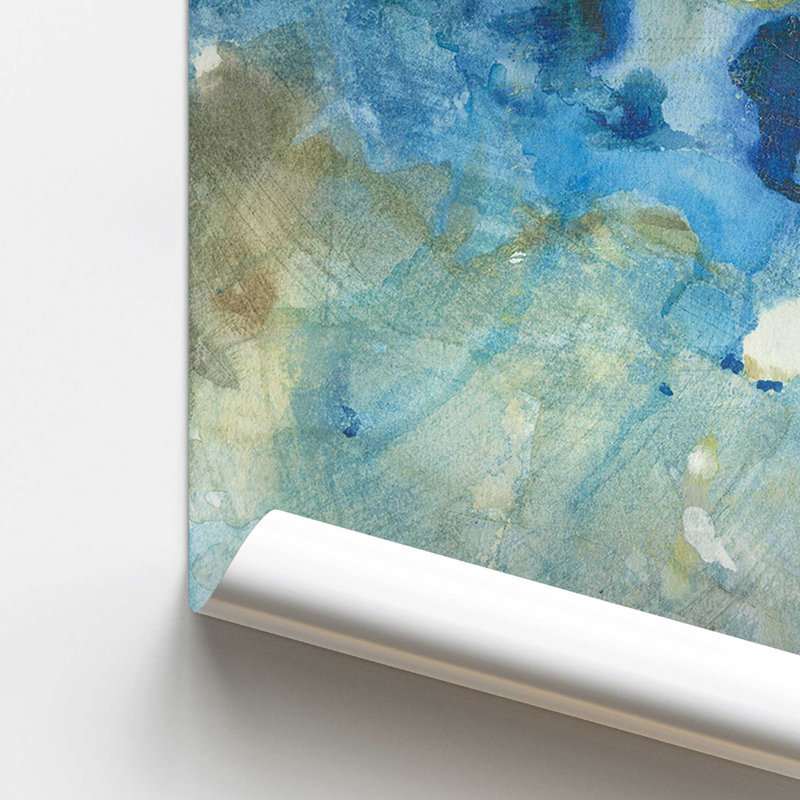 Impression abstraite dynamique aquatique, Sans cadre, papier, H 8 po x l 10 po, Abstrait 2