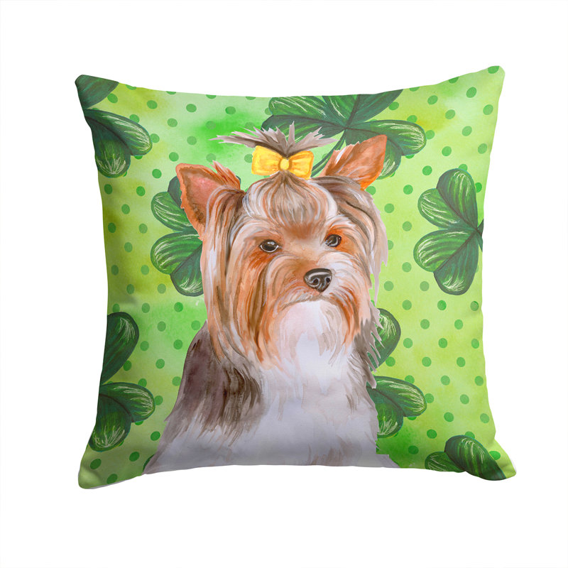 Coussin intérieur/extérieur st patrick, Yorkshire terrier 2, 14 po x 14 po