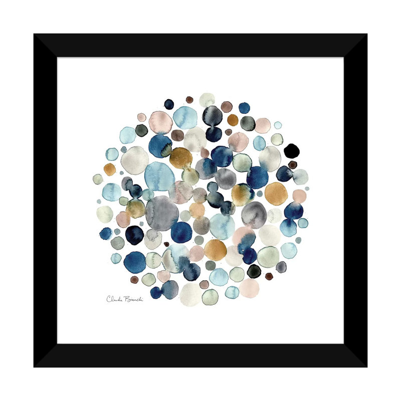 « Molecular » par Claudia Bianchi, reproduction d’art, Papier encadré noir, H 24 po x l 24 po x p 1 po, Blanc