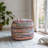 Chindi Upscale Boho Colorful Hand-Braided Chindi/Jute Ottoman Pouf-101548654