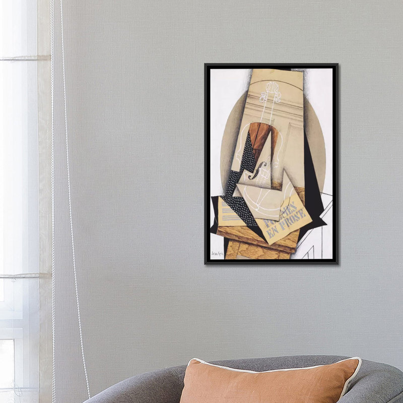 « komposition mit violine », reproduction d’art sur toile Juan Gris, H 12 po x l 8 po x P 0,75 po, Toile tendue, Pas de tapis