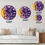 Horloge murale moderne mauve et brune-1143085225