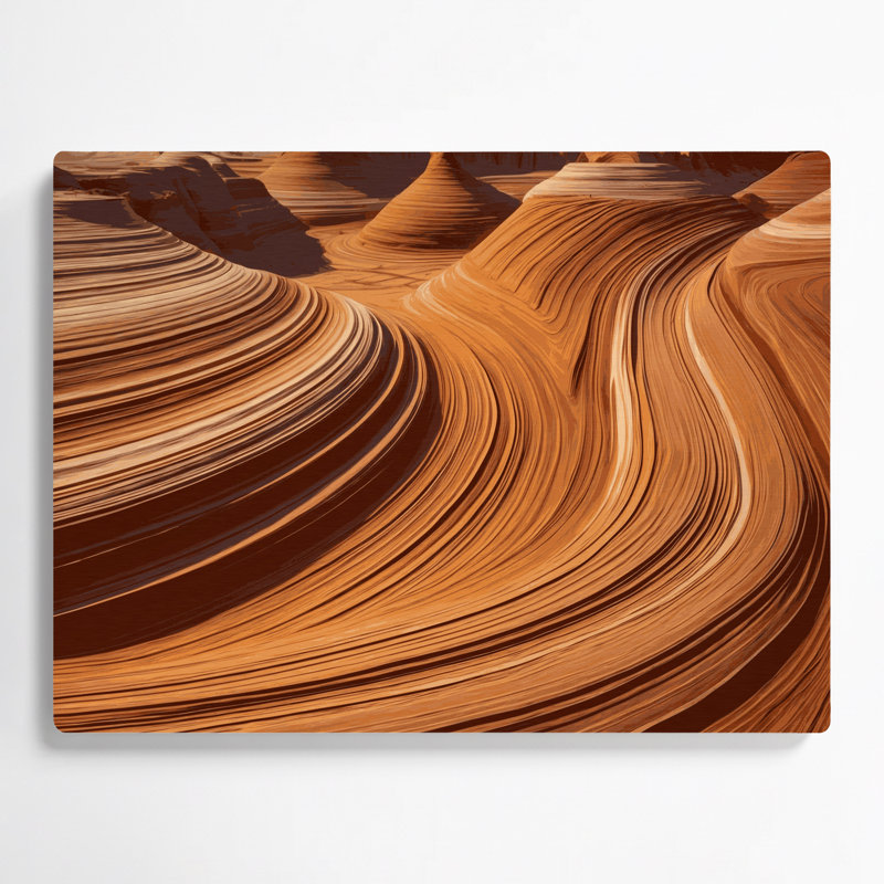 Grès horizontal rayé, art mural brun en métal brun, H 12 po x l 18 po