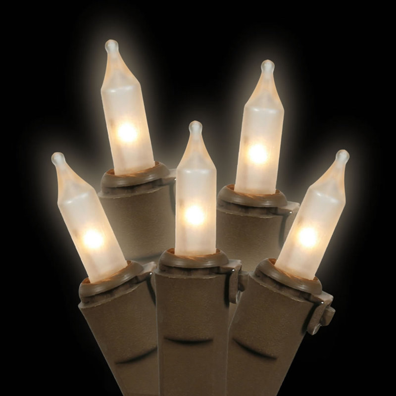 Mini Christmas Lights, Frosted White / Clear