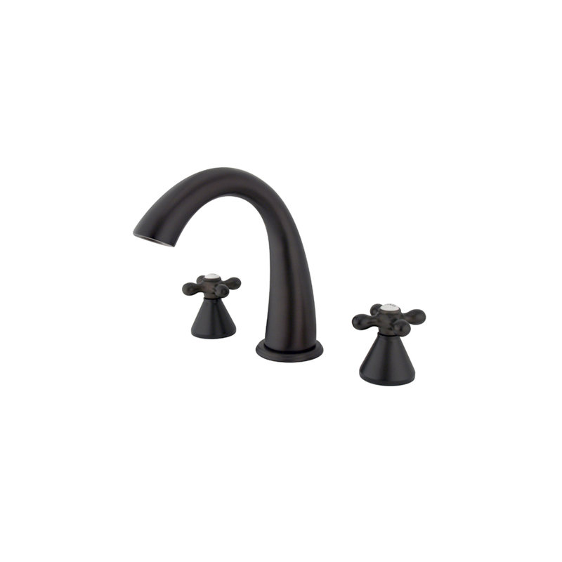 Double Handle Deck Mounted Roman Tub Faucet, Oil Rubbed Bronze