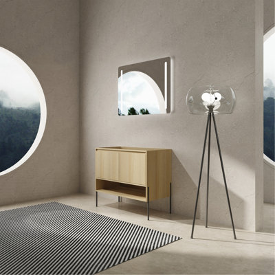 Meuble-lavabo de salle de bain autoportant 36 po et 2 portes d'armoire à fermeture douce - sans le lavabo
