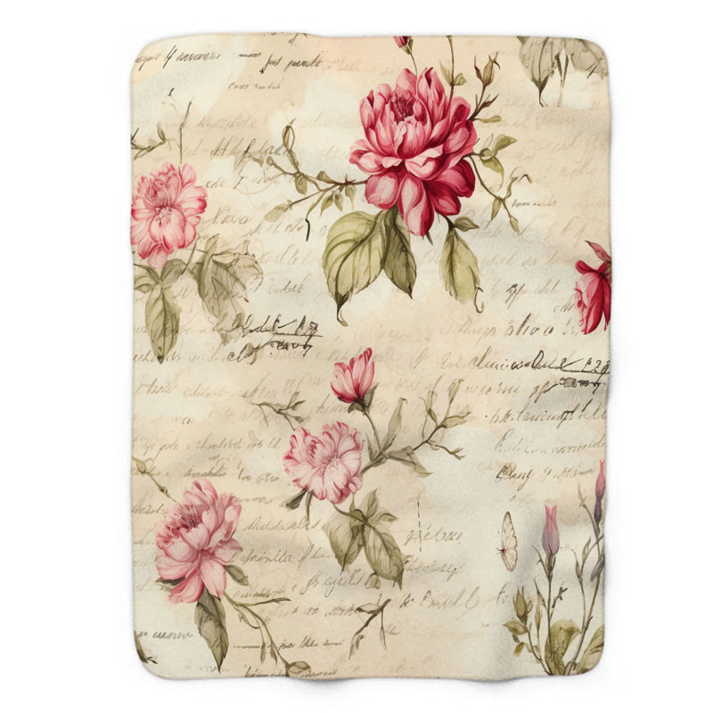 Flower Letters - 1 pièce Sherpa Premium couverture 0133, L 50 po x L 60 po
