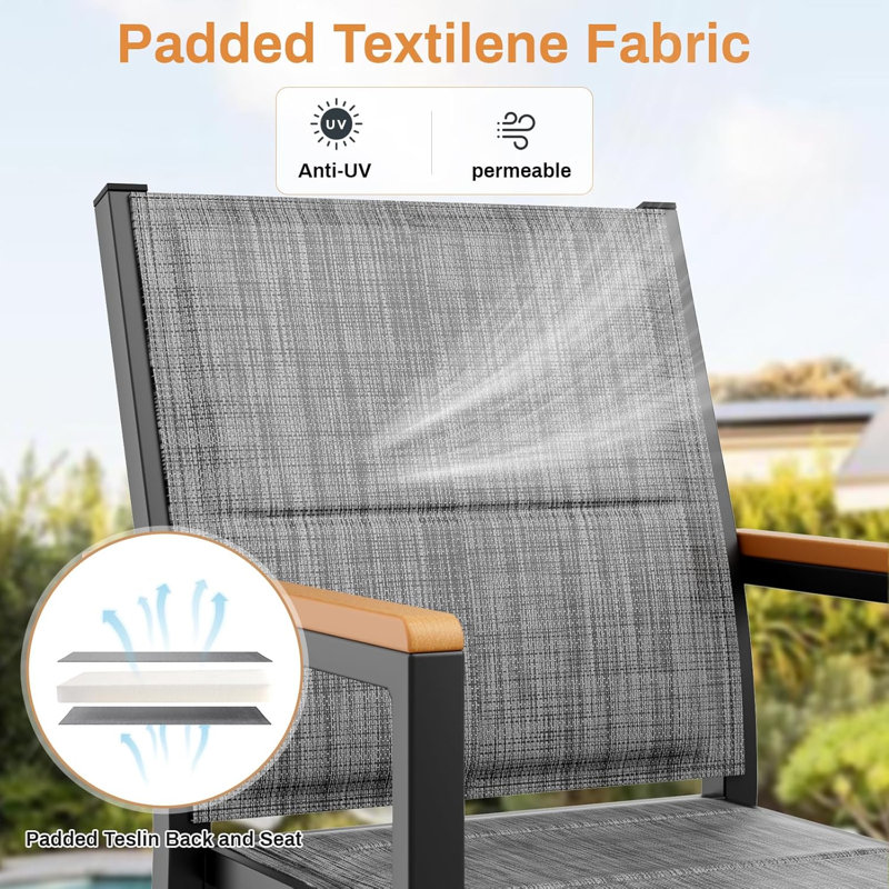 Stacking Patio Dining Armchair, Grey