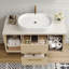 Meuble-lavabo mural moderne 39,3 po avec meuble-lavabo flottant en céramique massif-126230202