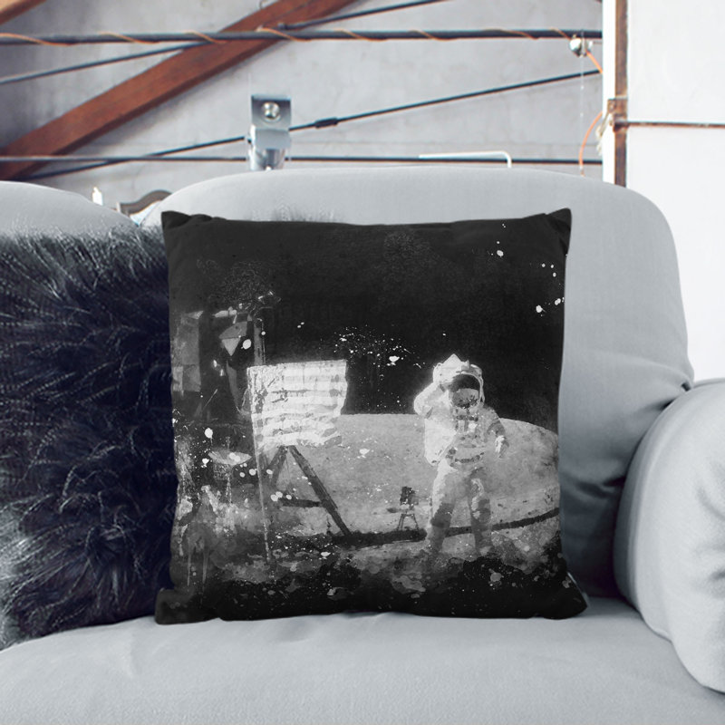 Square Throw Cushion, Black, 40cm H x 40cm W x 15cm D