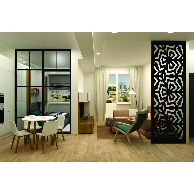 Panneau d'intimité en aluminium découpé au laser Modern Clover - art mural extérieur thermolaqué en métal, cloison décorative