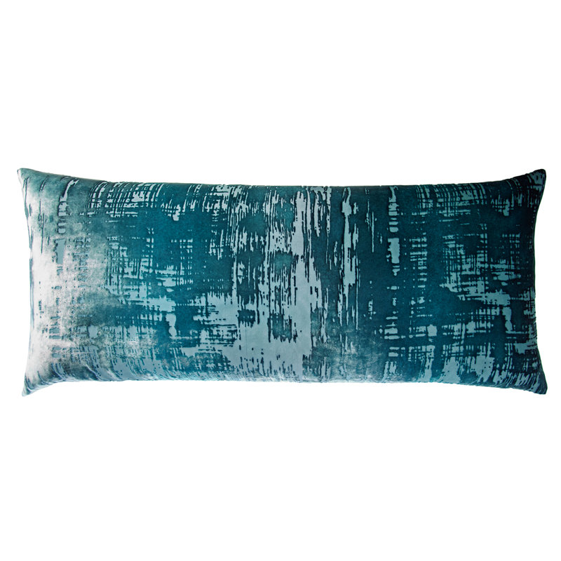 Brush Stroke Lumbar Pillow Cover & Insert, Pacific, Rectangle 16"H x 36"W