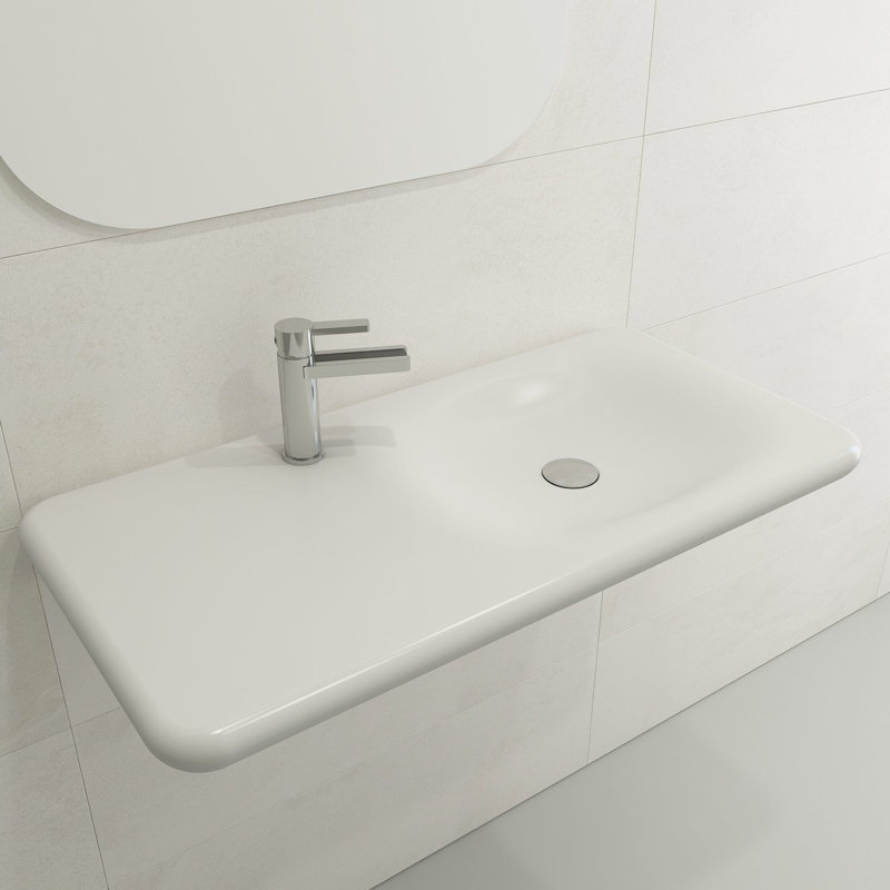 Fenice 35.6'' L Bathroom Sink, Matte White