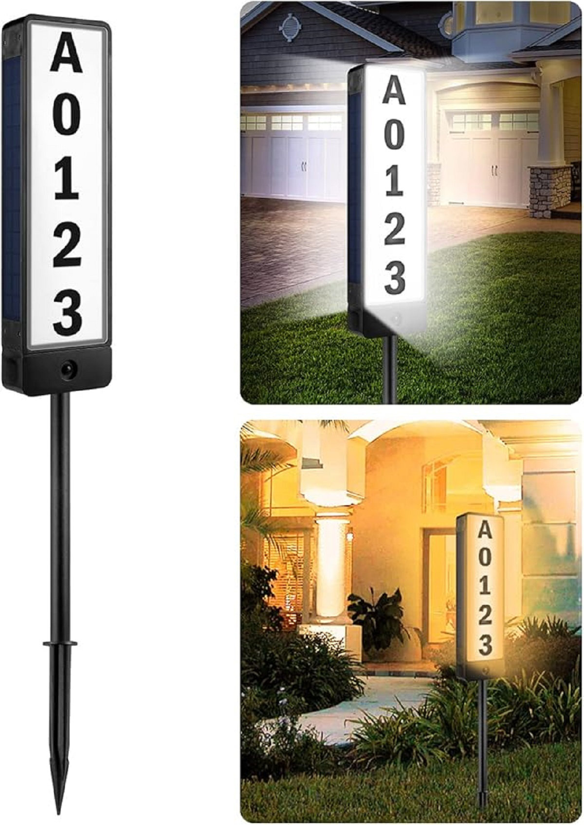 mxn Plaque de porte solaire moderne 3D personnalisée - Panneau d