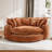 Oversized Compression Bean Bag Sofa - Large Round Loveseat With Pillows-106371825