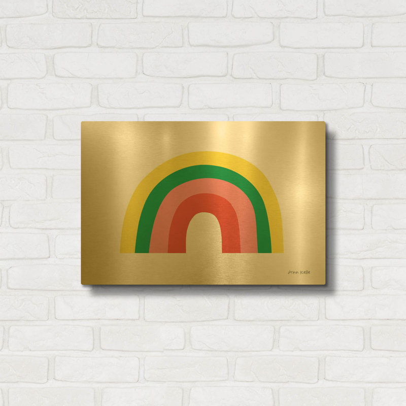 «Rainbow II» par Ann Kelle, art mural en métal doré, 24 po x 16 po, 24 po x 16 po