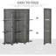 Paravent pliable de 1,70 m (5,6 pi), gris avec étagères de rangement pour chambre/bureau, style rustique, 4 panneaux, rangement, bois