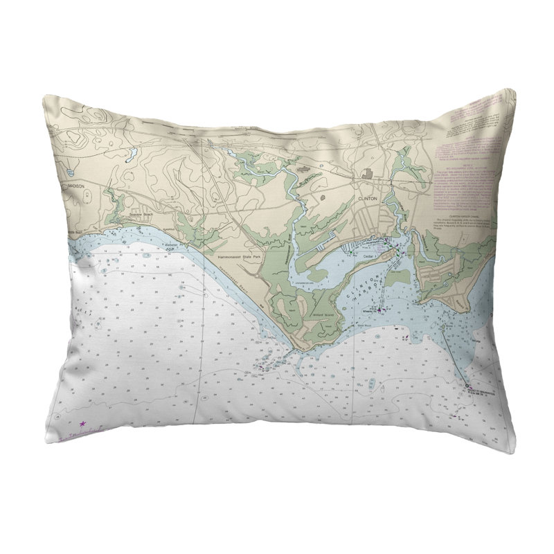 Coussin décoratif d'extérieur Madison Reef to Kelsey Point, CT