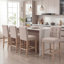 Tabouret de bar moderne à hauteur de comptoir avec dossier, tabouret de bar en bois massif recouvert de lin beige de 25,2 po de hauteur pour îlot de cuisine pour bar à domicile, entièrement assemblé-1267901881