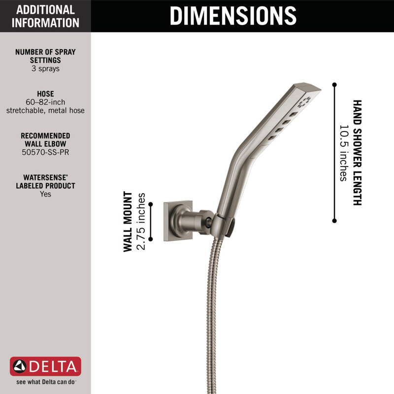Hand Shower with H2Okinetic Technology, Lumicoat Stainless