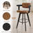 29.9" Modern Swivel Upholstered Bar Stool With Solid Wood Frame  (Set Of 2)-1638089954