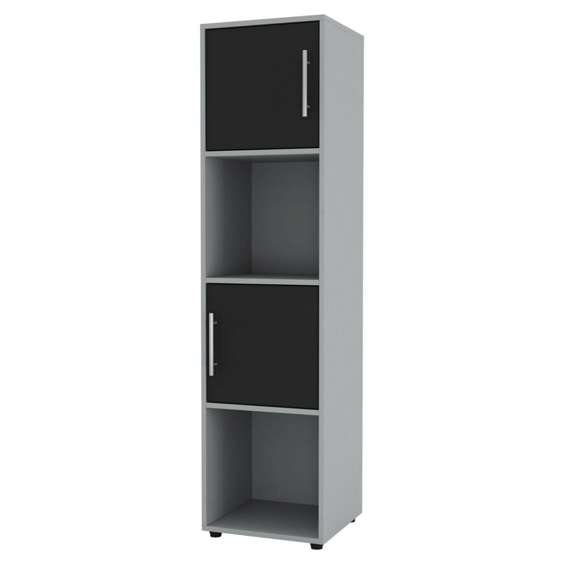 Blodwen 119 cm H x 30 cm W Cube Bookcase, Grey/Black