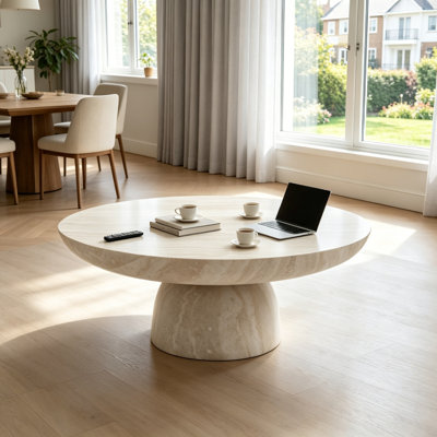Table basse ronde avec base robuste