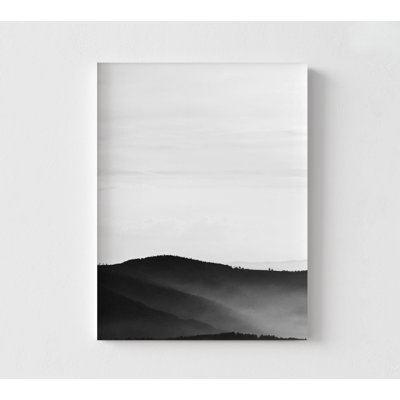Mountain Landscape Cabin Airbnb Wall Art, Watercolor Mountains Painting Rustic Style Decor Oversized Wall Art