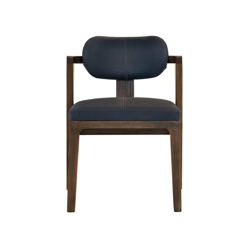 Chaise d'appoint rembourrée en cuir véritable Zaphiro